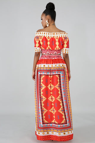 Flaming Maxi Skirt Set