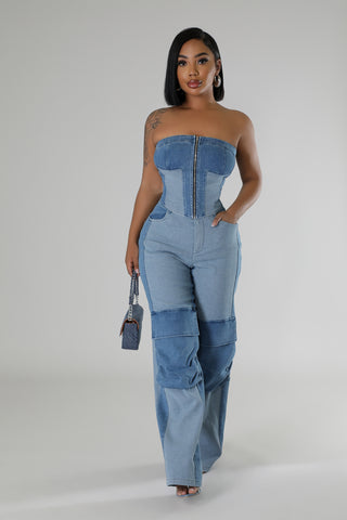 Denim Charm Pant Set