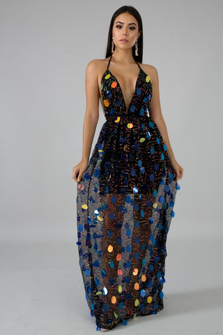 Rain Drop Fiesta Maxi Dress