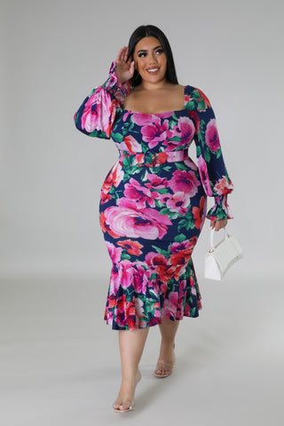 Floral Gurly Dress Plus