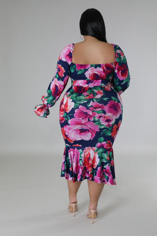 Floral Gurly Dress Plus