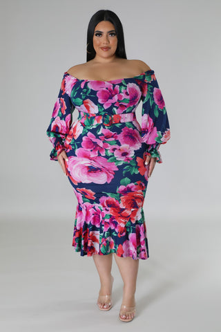 Floral Gurly Dress Plus