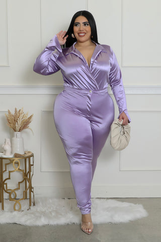 Satin Power Bodysuit Set