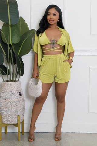 3pc Jasmine Days Short Set