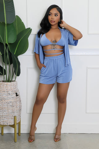 3pc Jasmine Days Short Set