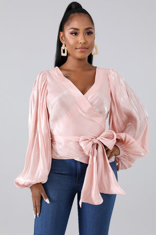 Streak Shine Wrap Top