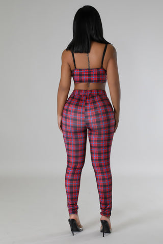 Check On Me Plaid Pant Set