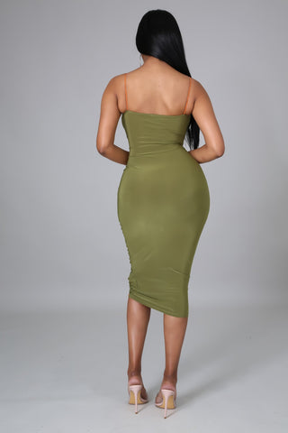 Olive Green Babe Dress