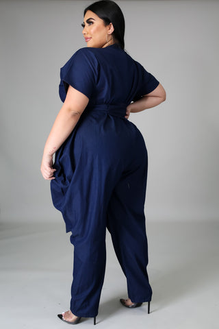 Keep Me Interested Denim Jumpsuit