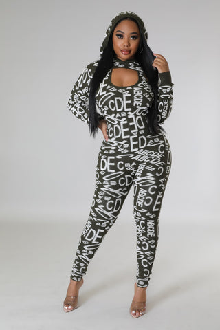 Alphabet Babe Jumpsuit Set