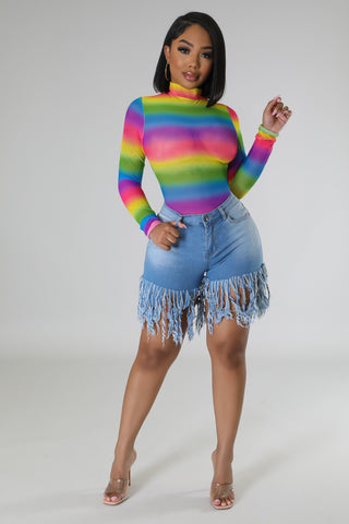 Colorful Vision Bodysuit Skirt Set